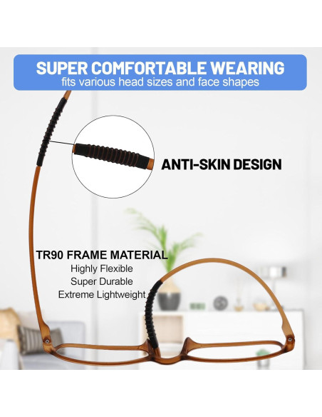 4 Paquetes de Gafas de Lectura WEMOOTANTS 1.5 con Bloqueo Luz Azul 4 Paquetes de Gafas de Lectura WEMOOTANTS 1.5 con Bloqueo Luz Azul