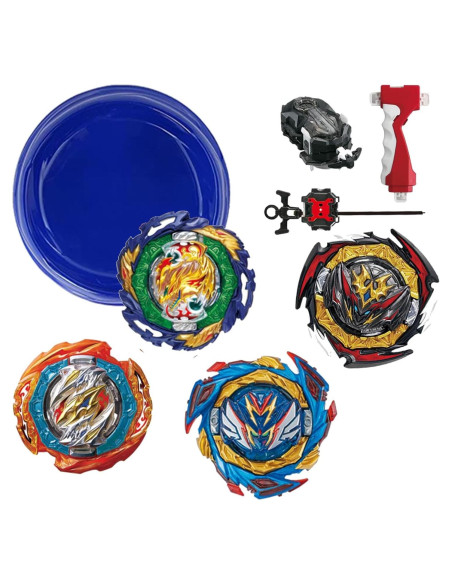 Juego de Tops Batalladores ASVEXKW 4 Tops 2 Lanzadores Juego de Tops Batalladores ASVEXKW 4 Tops 2 Lanzadores
