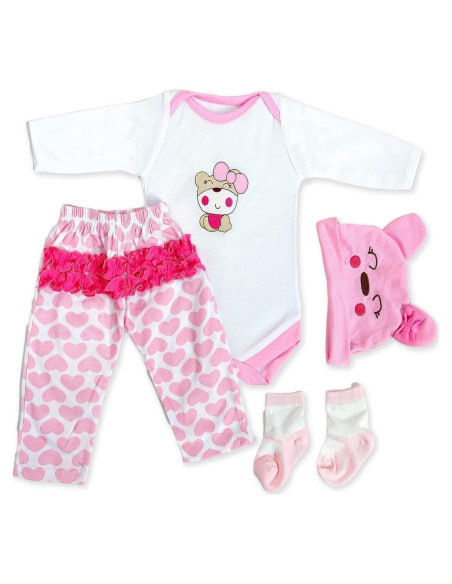 Ropa para muñecas Reborn scnbom 17-24" Conjunto 4 piezas Ropa para muñecas Reborn scnbom 17-24" Conjunto 4 piezas