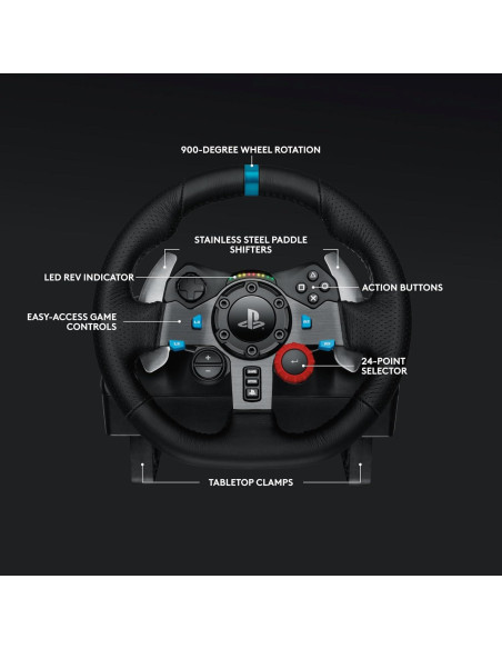 Volante de Carreras Logitech G29 con Pedales y Auriculares A10 Volante de Carreras Logitech G29 con Pedales y Auriculares A10