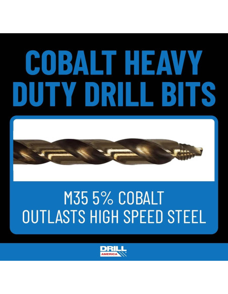 Juego de Brocas Escalonadas de Cobalto Drill America 3 Piezas Juego de Brocas Escalonadas de Cobalto Drill America 3 Piezas