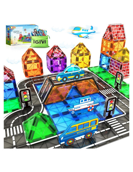 Juego de Pistas Magnéticas IGIVI 38 Piezas para Niños Juego de Pistas Magnéticas IGIVI 38 Piezas para Niños