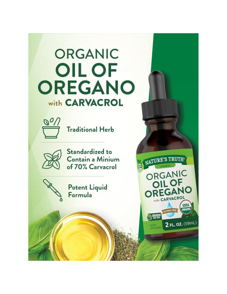 Gotas de Aceite de Orégano Orgánico Nature's Truth 59 ml Gotas de Aceite de Orégano Orgánico Nature's Truth 59 ml