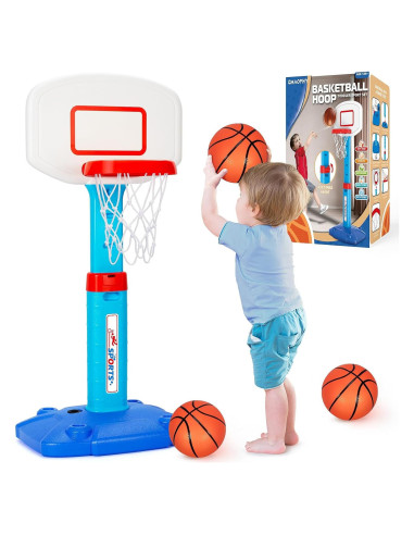 Aro de Baloncesto Ajustable para Niños 1-3 Años con Pelotas