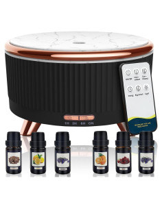 Difusor de Aceite Esencial Elcxsla 500ml con 6 Aceites y Control Remoto