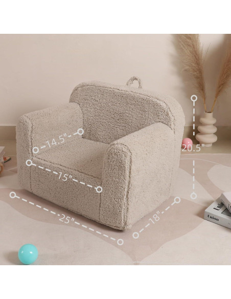 Silla Suave para Niños MOMCAYWEX Gris Claro, 36.83 cm Silla Suave para Niños MOMCAYWEX Gris Claro, 36.83 cm