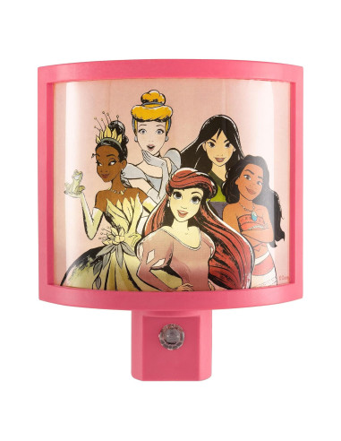 Luz Nocturna LED Disney Princess Rosa con Sensor Dusk to Dawn