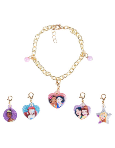 Set Pulsera Disney Princess LUV HER con 5 Encantos 3+