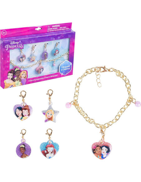 Set Pulsera Disney Princess LUV HER con 5 Encantos 3+ Set Pulsera Disney Princess LUV HER con 5 Encantos 3+