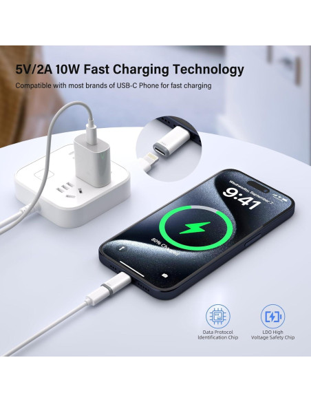 Paquete de 5 Adaptadores USB C a Lightning UWOXX - Carga Rápida Paquete de 5 Adaptadores USB C a Lightning UWOXX - Carga Rápida