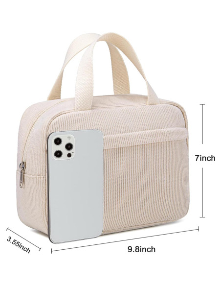 Bolsa de Maquillaje BTOOP Grande Corduroy Beige 24.89x9.02x17.78 cm Bolsa de Maquillaje BTOOP Grande Corduroy Beige 24.89x9.02x17.78 cm