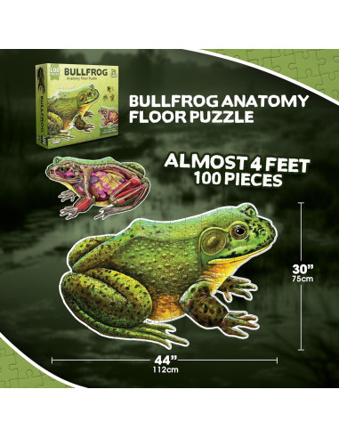 Rompecabezas de Anatomía Animal Genius Games Rana Toro 100 Piezas