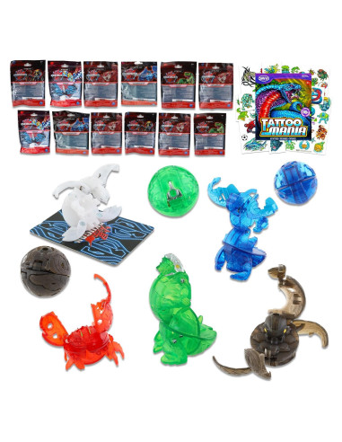 Conjunto Favor Fiesta Bakugan 12 Bolsas Juguetes y Tatuajes