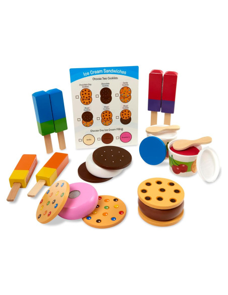 Juego de Helados de Madera Melissa & Doug - 24 Piezas Juego de Helados de Madera Melissa & Doug - 24 Piezas