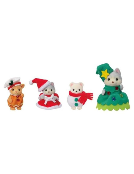 Set Amigos Felices de Navidad Calico Critters con 4 Figuras Set Amigos Felices de Navidad Calico Critters con 4 Figuras
