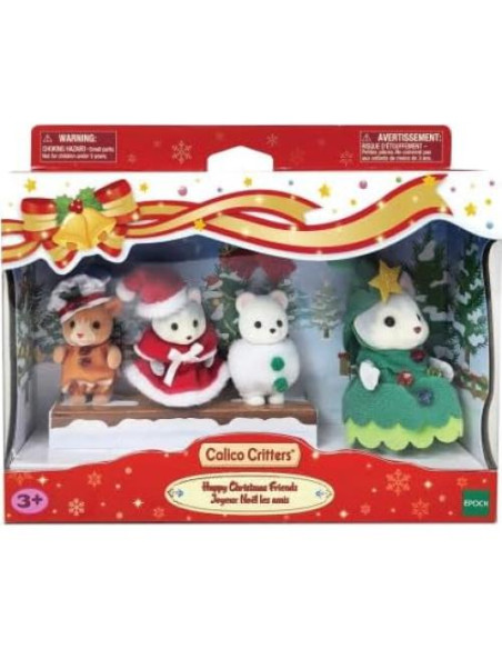 Set Amigos Felices de Navidad Calico Critters con 4 Figuras Set Amigos Felices de Navidad Calico Critters con 4 Figuras