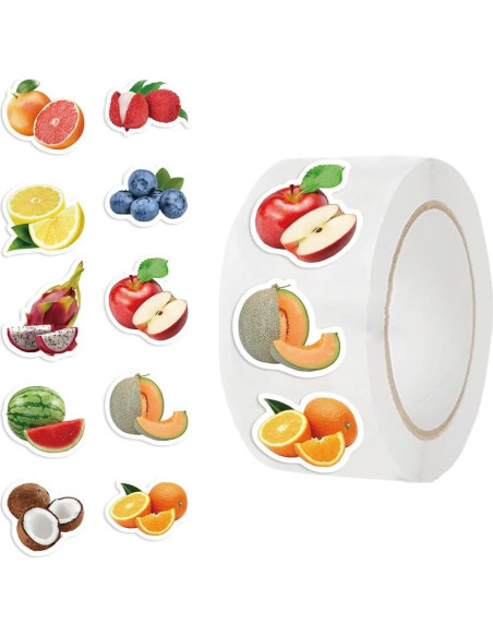 500 Stickers de Fruta SSNLNBF para Botellas y Laptop 500 Stickers de Fruta SSNLNBF para Botellas y Laptop