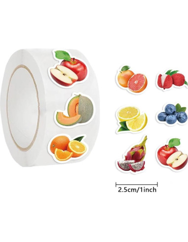 500 Stickers de Fruta SSNLNBF para Botellas y Laptop