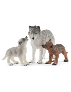 Conjunto de Juguetes Madre Lobo y Cachorros Schleich 3 Piezas
