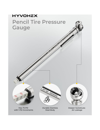 Medidor de Presión de Neumáticos HYVOHEX con Válvula Desinfladora