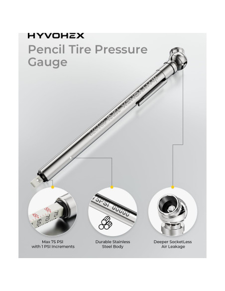 Medidor de Presión de Neumáticos HYVOHEX con Válvula Desinfladora Medidor de Presión de Neumáticos HYVOHEX con Válvula Desinfladora