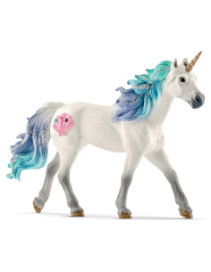 Caballo Unicornio Marino Schleich con Gemas Azul y Púrpura
