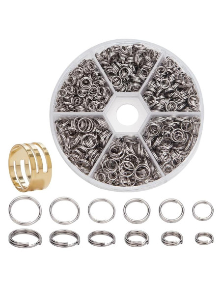 Anillos Divididos de Acero Inoxidable PH PandaHall 1120 Pcs 5-8mm Anillos Divididos de Acero Inoxidable PH PandaHall 1120 Pcs 5-8mm