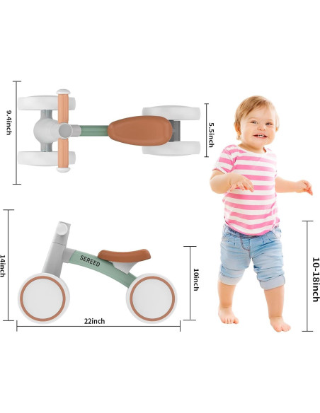 Bicicleta de Equilibrio SEREED UD30 Verde para Bebés Bicicleta de Equilibrio SEREED UD30 Verde para Bebés