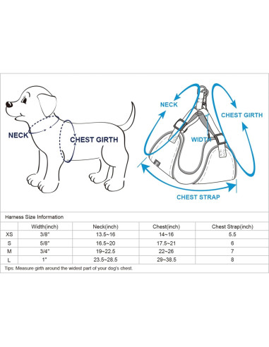 Arnés Reflectante para Perros Blueberry Pet Mediano con Cinturón de Seguridad