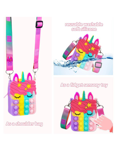 Cartera Fidget Civan Pop Unicornio para Niñas y Niños