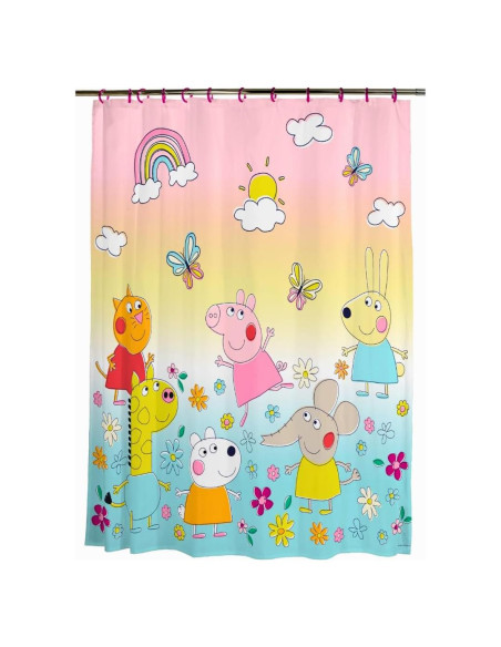 Juego de Cortina de Ducha Peppa Pig 13 Piezas Franco Juego de Cortina de Ducha Peppa Pig 13 Piezas Franco