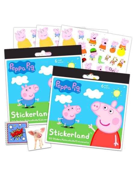 Stickers de Peppa Pig - 12 Hojas para Fiesta Infantil Stickers de Peppa Pig - 12 Hojas para Fiesta Infantil