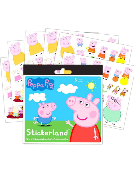 Stickers de Peppa Pig - 12 Hojas para Fiesta Infantil Stickers de Peppa Pig - 12 Hojas para Fiesta Infantil