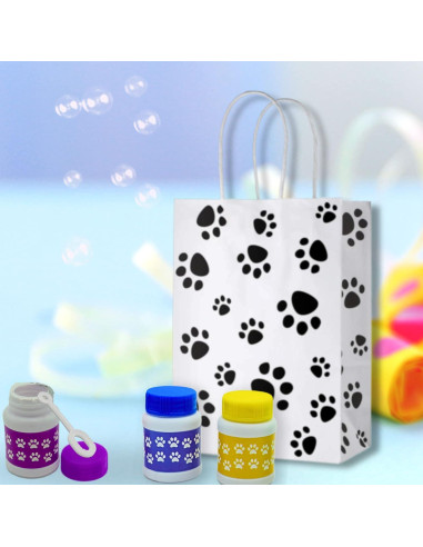Botellas de Burbujas 4E con Huella de Pata - 24 Piezas