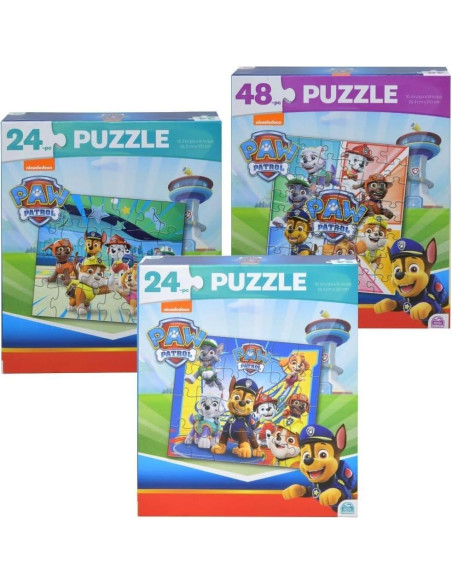 Paquete de 6 Puzzles de 24 Piezas Bluey, Spiderman y Paw Patrol Paquete de 6 Puzzles de 24 Piezas Bluey, Spiderman y Paw Patrol