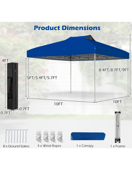 Carpa Plegable Tangkula 3x3m Azul con Techo Ventilado Carpa Plegable Tangkula 3x3m Azul con Techo Ventilado