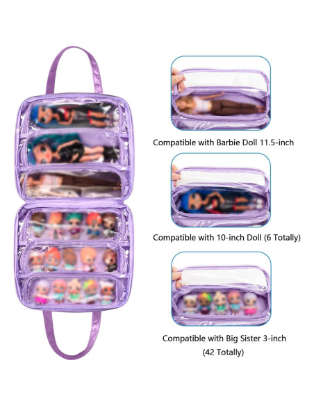 Bolsa de Transporte LoDrid para Muñecas LOL Morado Bolsa de Transporte LoDrid para Muñecas LOL Morado