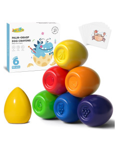 Crayones en Forma de Huevo JUPITEARTH 6 Colores Jumbo