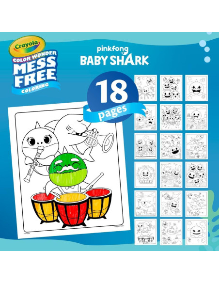 Crayola Baby Shark Color Wonder 18 Páginas y 5 Marcadores Crayola Baby Shark Color Wonder 18 Páginas y 5 Marcadores