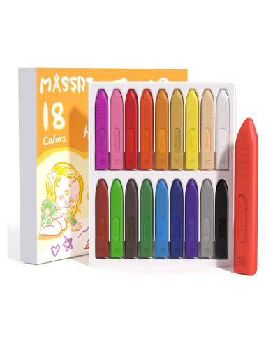 Crayones Jumbo MASSRT Triángulo 18 Colores Irrompibles