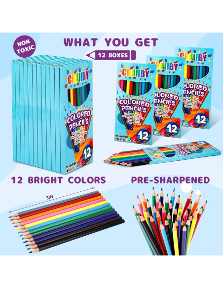 Lápices de Colores Craiiby, 144 Unidades, Multicolor, Suave Lápices de Colores Craiiby, 144 Unidades, Multicolor, Suave