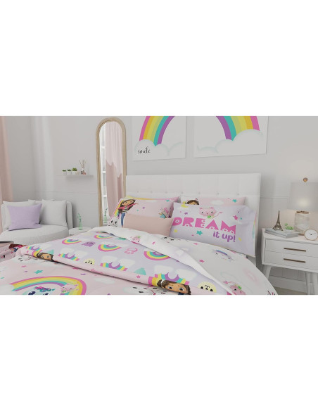 Juego de Ropa de Cama Franco Gabby's Dollhouse 7 Piezas Juego de Ropa de Cama Franco Gabby's Dollhouse 7 Piezas