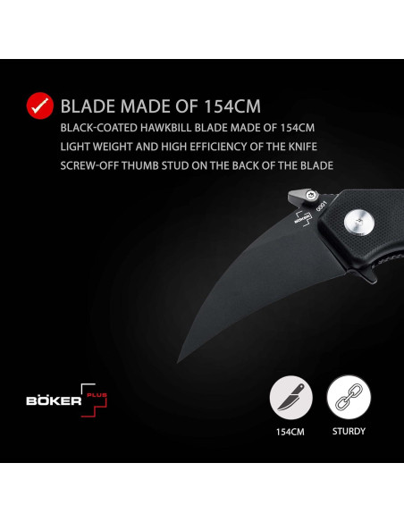 Cuchillo Plegable Boker Plus HEL Karambit Negro 6.1cm 154CM Cuchillo Plegable Boker Plus HEL Karambit Negro 6.1cm 154CM