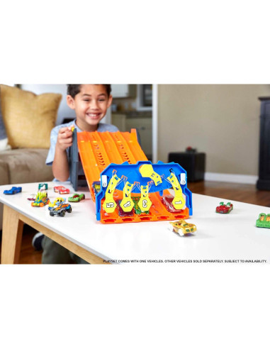 Pista Hot Wheels Roll Out Raceway 5 Carriles + Coche 1:64