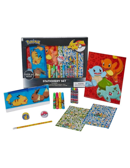 Conjunto de Arte Pokemon 30 Pzs. con Pegatinas y Lápices Conjunto de Arte Pokemon 30 Pzs. con Pegatinas y Lápices
