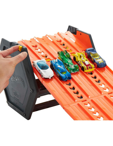 Pista Hot Wheels Roll Out Raceway 5 Carriles + Coche 1:64