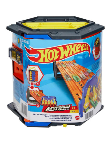 Pista Hot Wheels Roll Out Raceway 5 Carriles + Coche 1:64