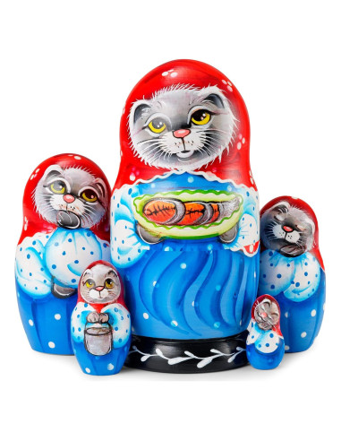 Muñecas Rusas Matryoshka MUARO de Madera 5 Piezas 13.97 cm