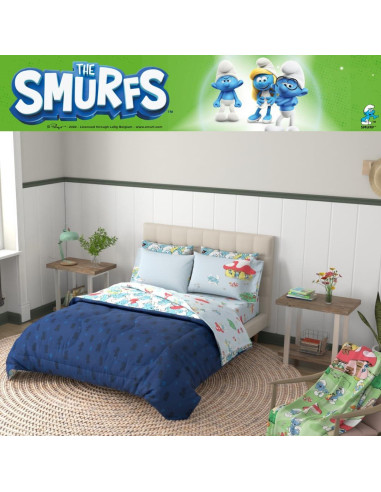 Juego de Cama Los Pitufos Franco 7 Piezas Tamaño Queen