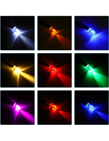 Diodos LED 5mm PATIKIL 24 Pcs 24V Luz Blanca Pre Cableados